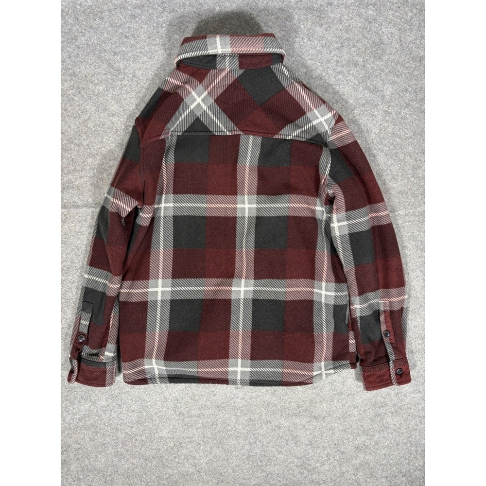 Freedom Foundry Mens Fleece Lined Flannel‎ Shirt Jacket Burgundy Plaid Large L - Picture 7 of 7